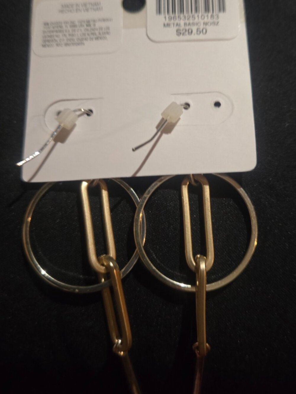 Chico's NWT Mixed Metal Geometric Dangle Earrings - Picture 2 of 5